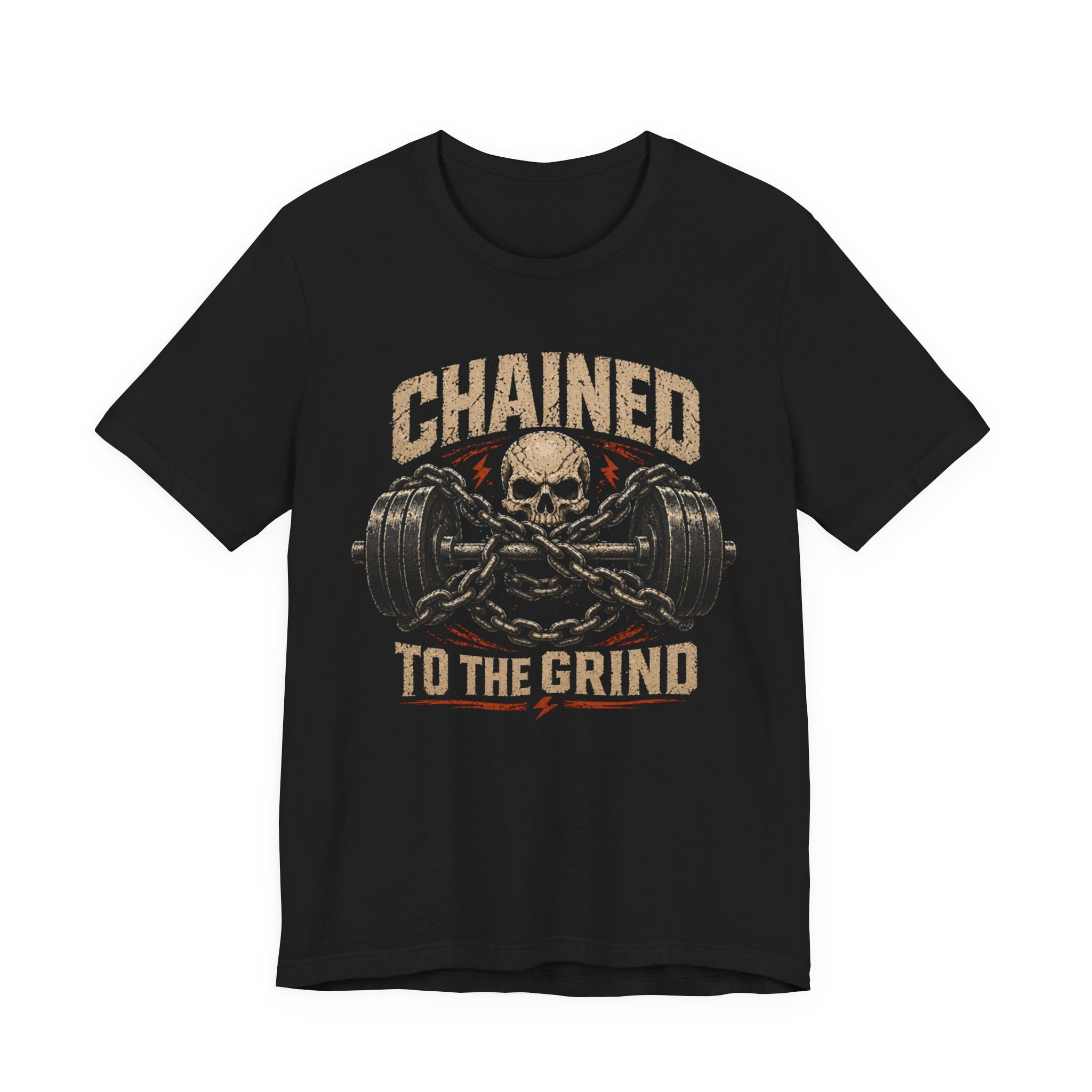 Chained to the Grind - Skull & Barbell T-Shirt