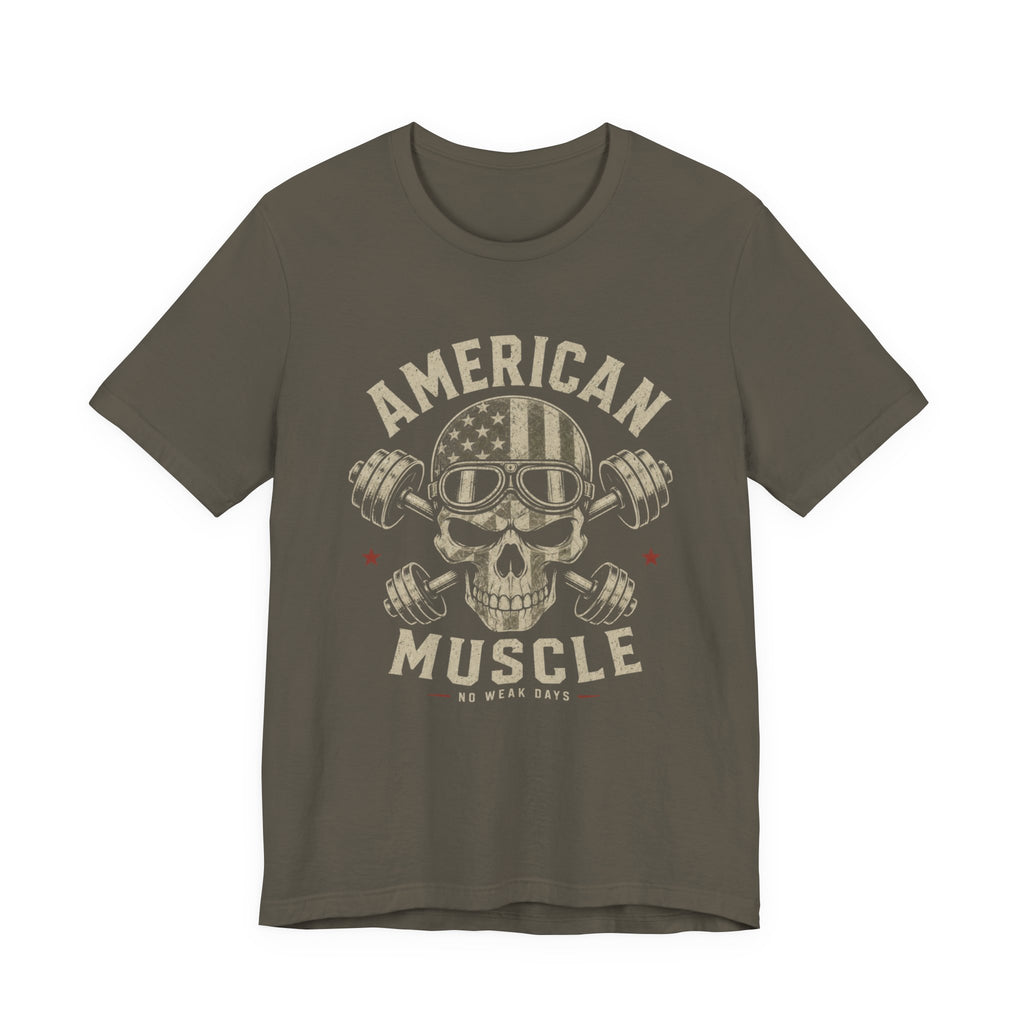 American Muscle Skull Gym T-Shirt
