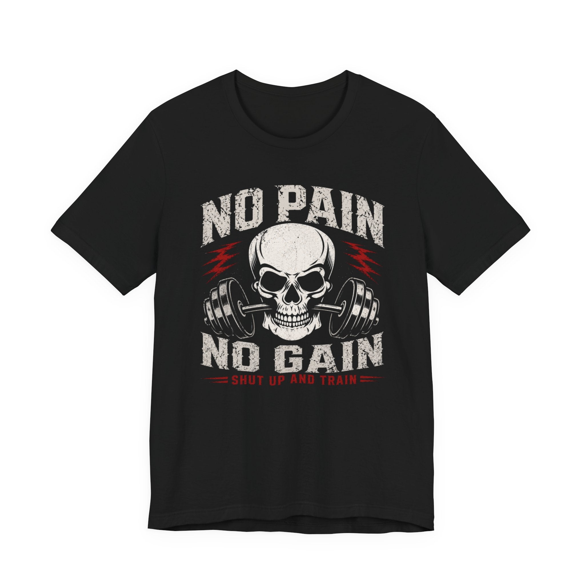 No Pain No Gain Skull Gym T‑Shirt