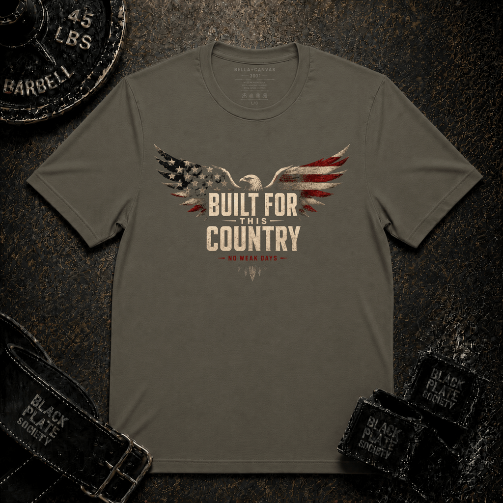 Built For This Country  — Vintage American Flag Eagle T‑Shirt