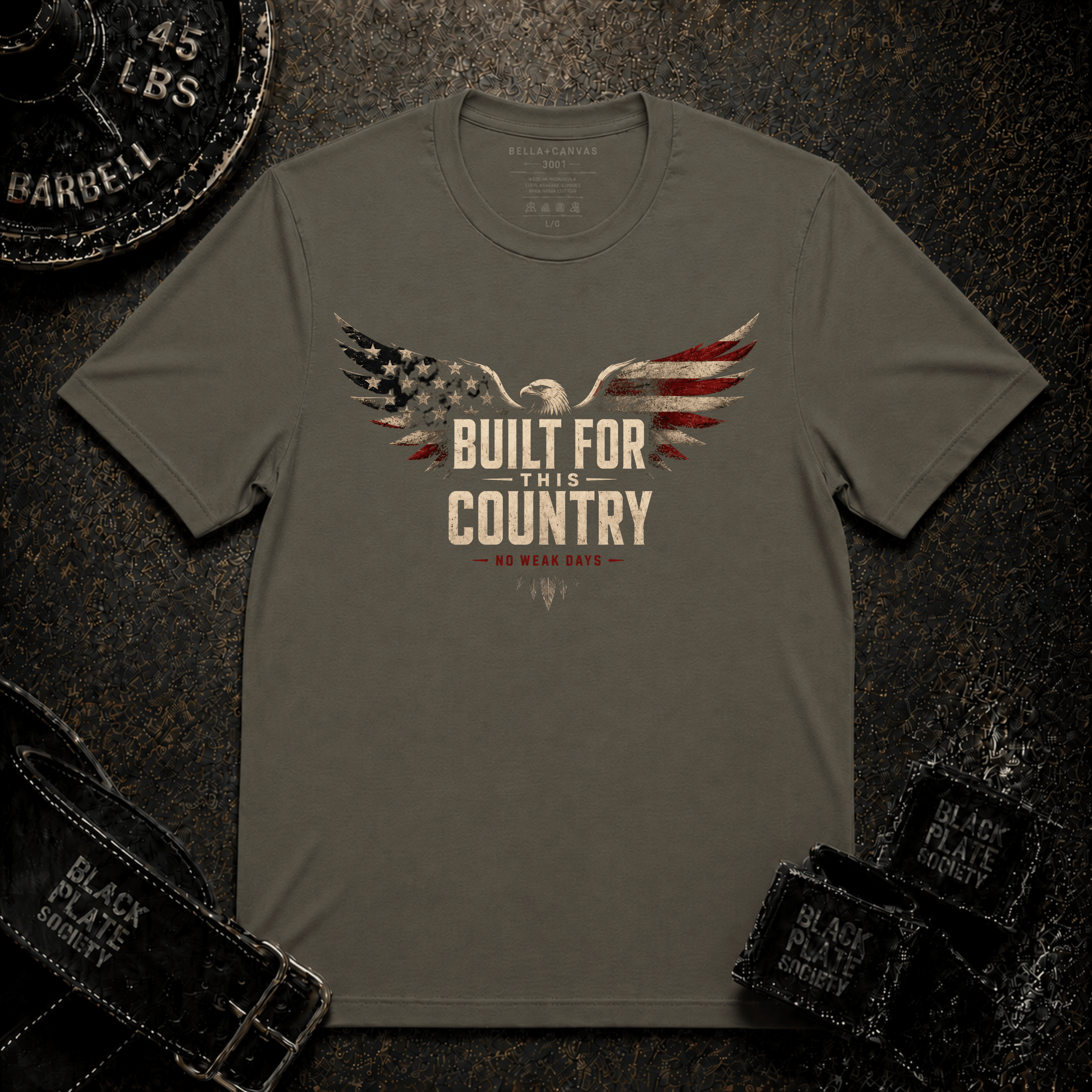 Built For This Country  — Vintage American Flag Eagle T‑Shirt