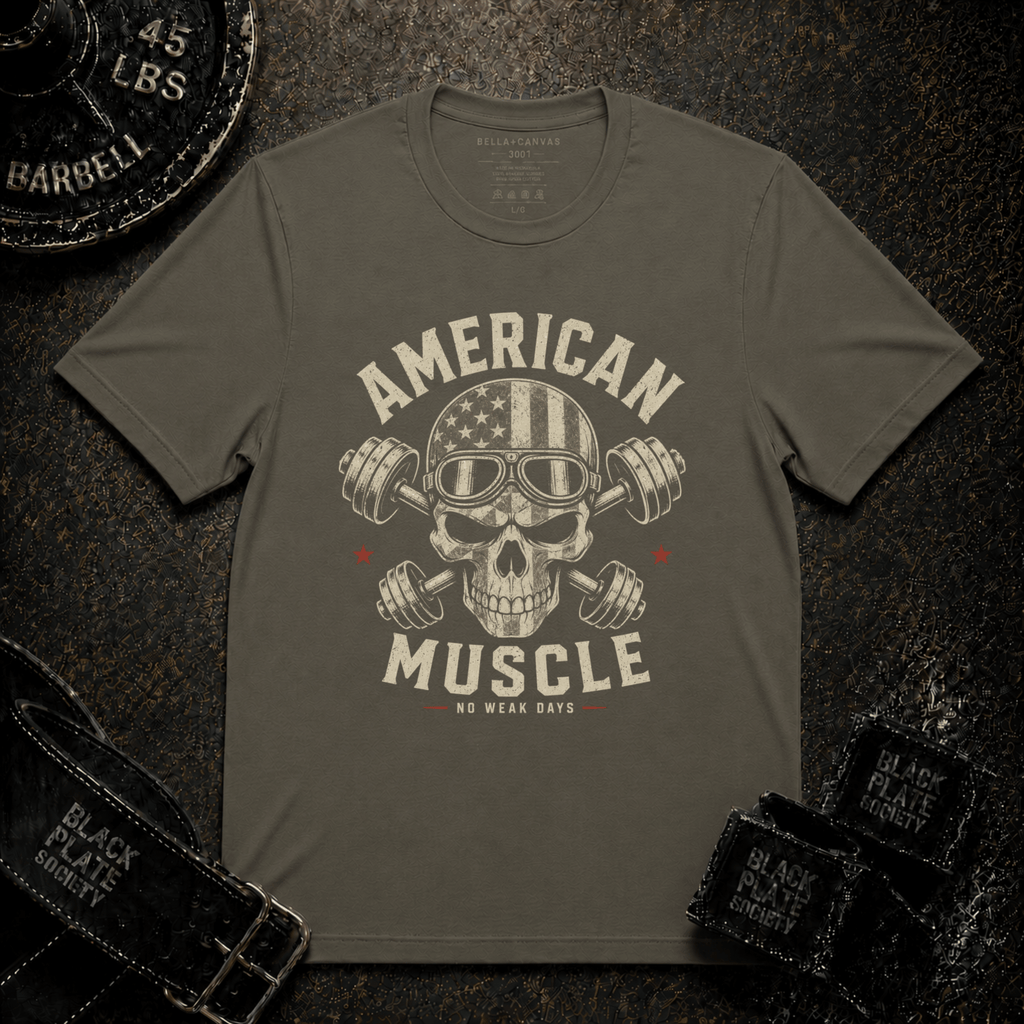 American Muscle Skull Gym T-Shirt