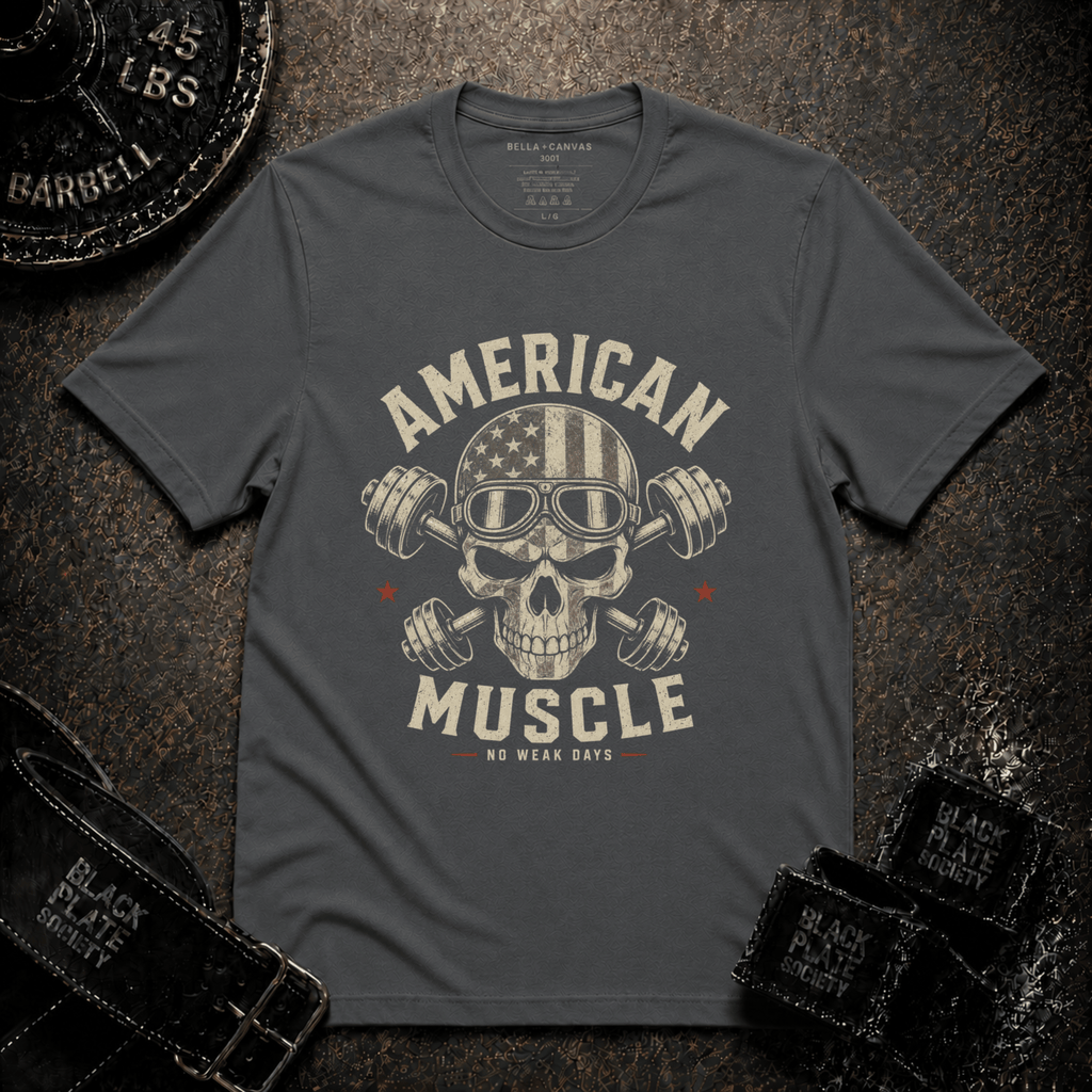 American Muscle Skull Gym T-Shirt