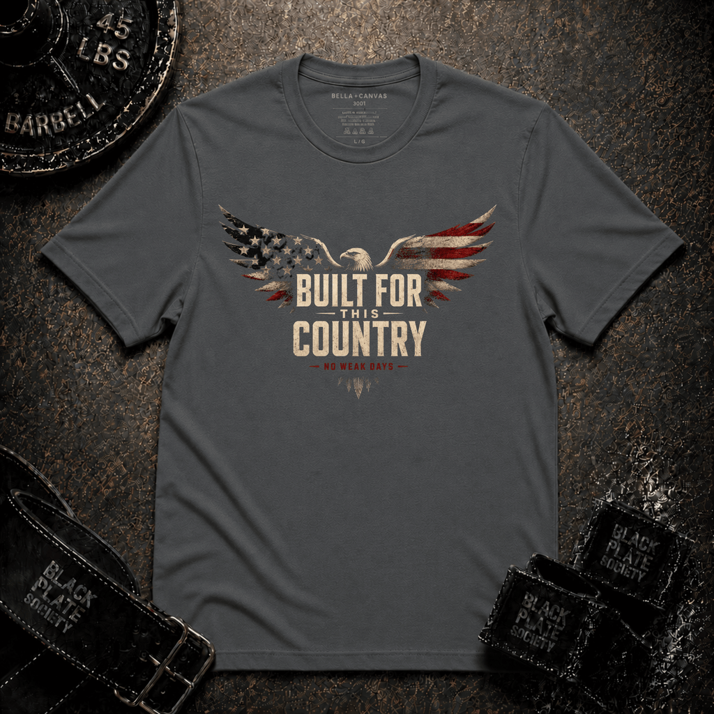 Built For This Country  — Vintage American Flag Eagle T‑Shirt