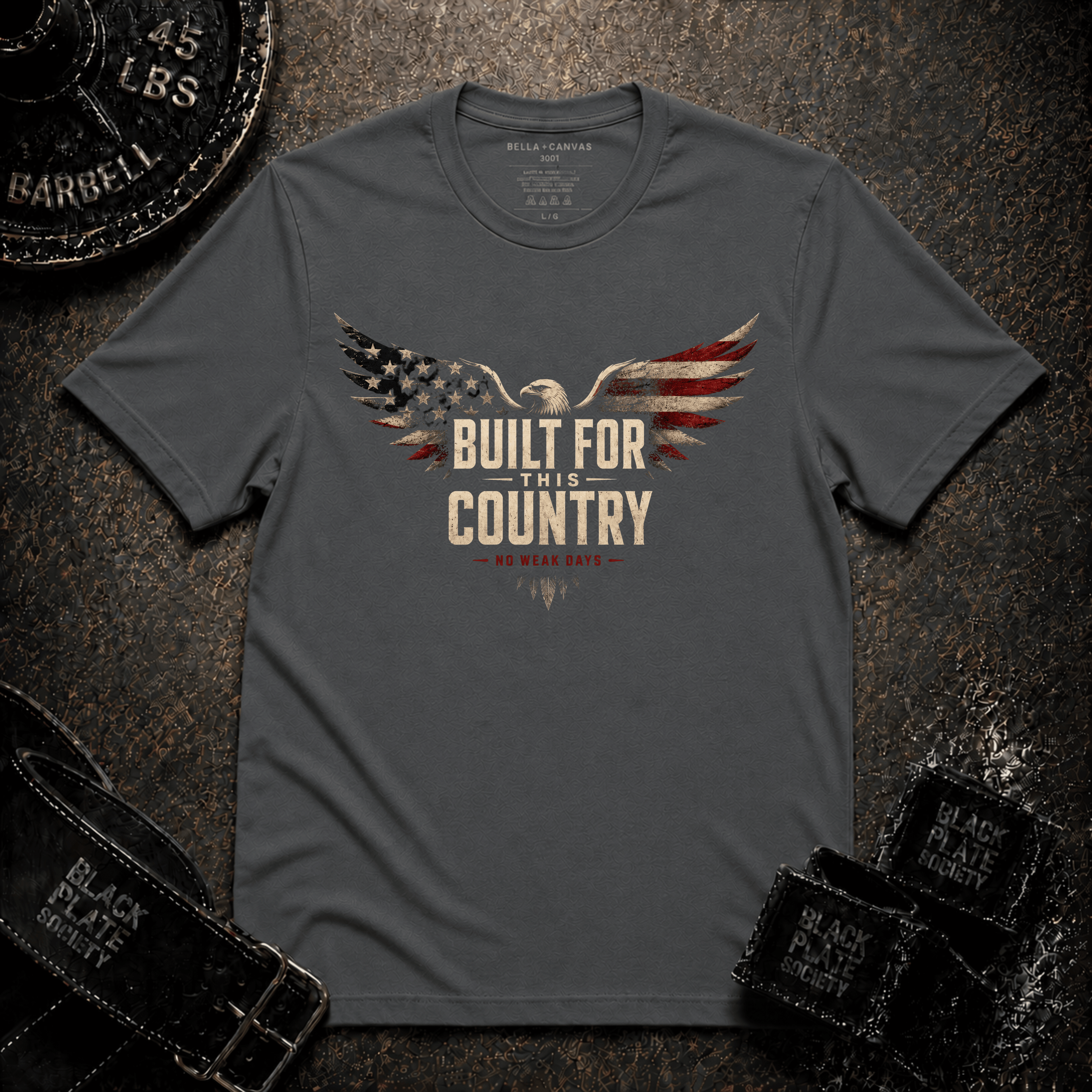 Built For This Country  — Vintage American Flag Eagle T‑Shirt
