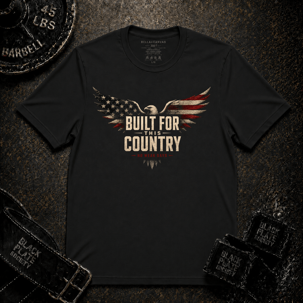 Built For This Country  — Vintage American Flag Eagle T‑Shirt