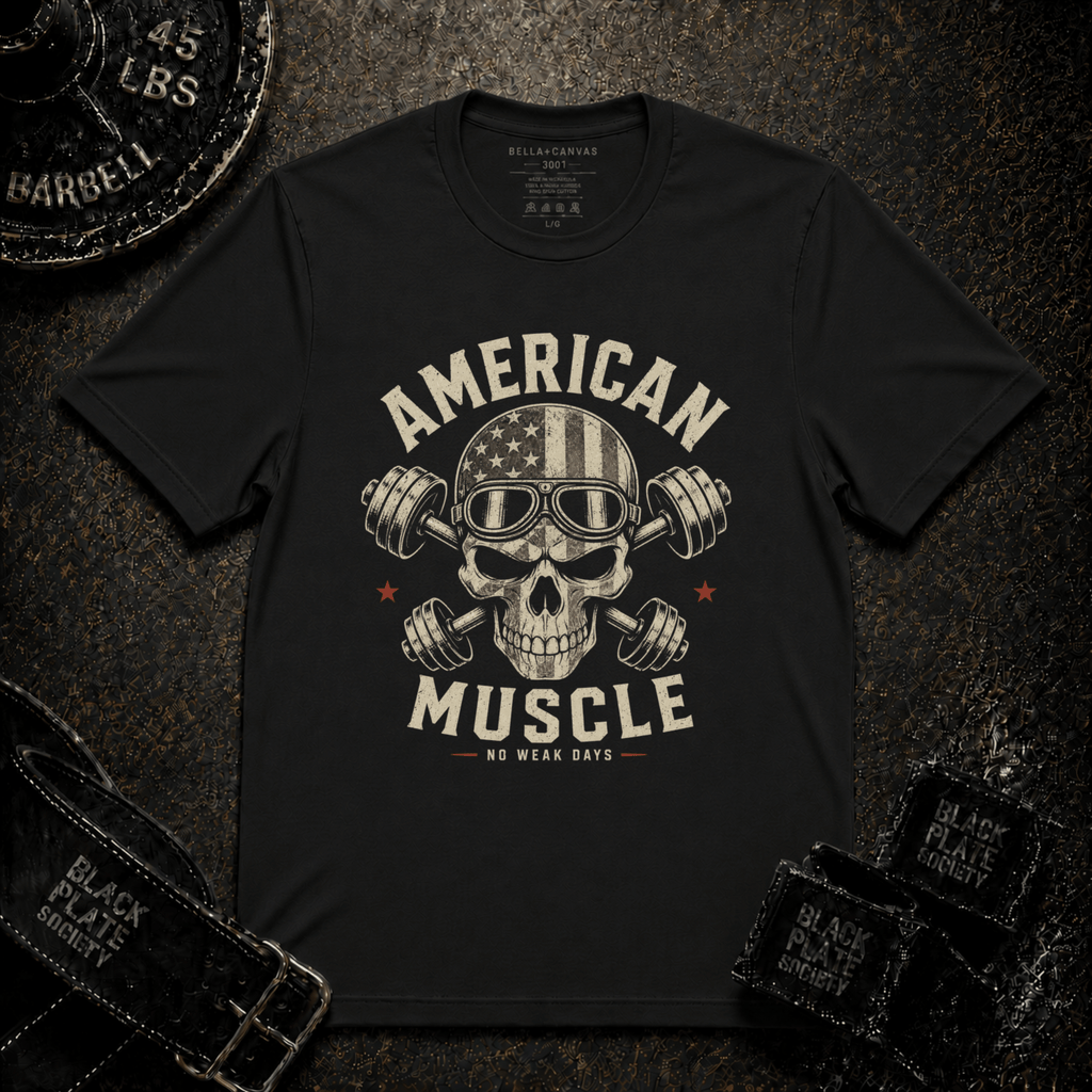 American Muscle Skull Gym T-Shirt