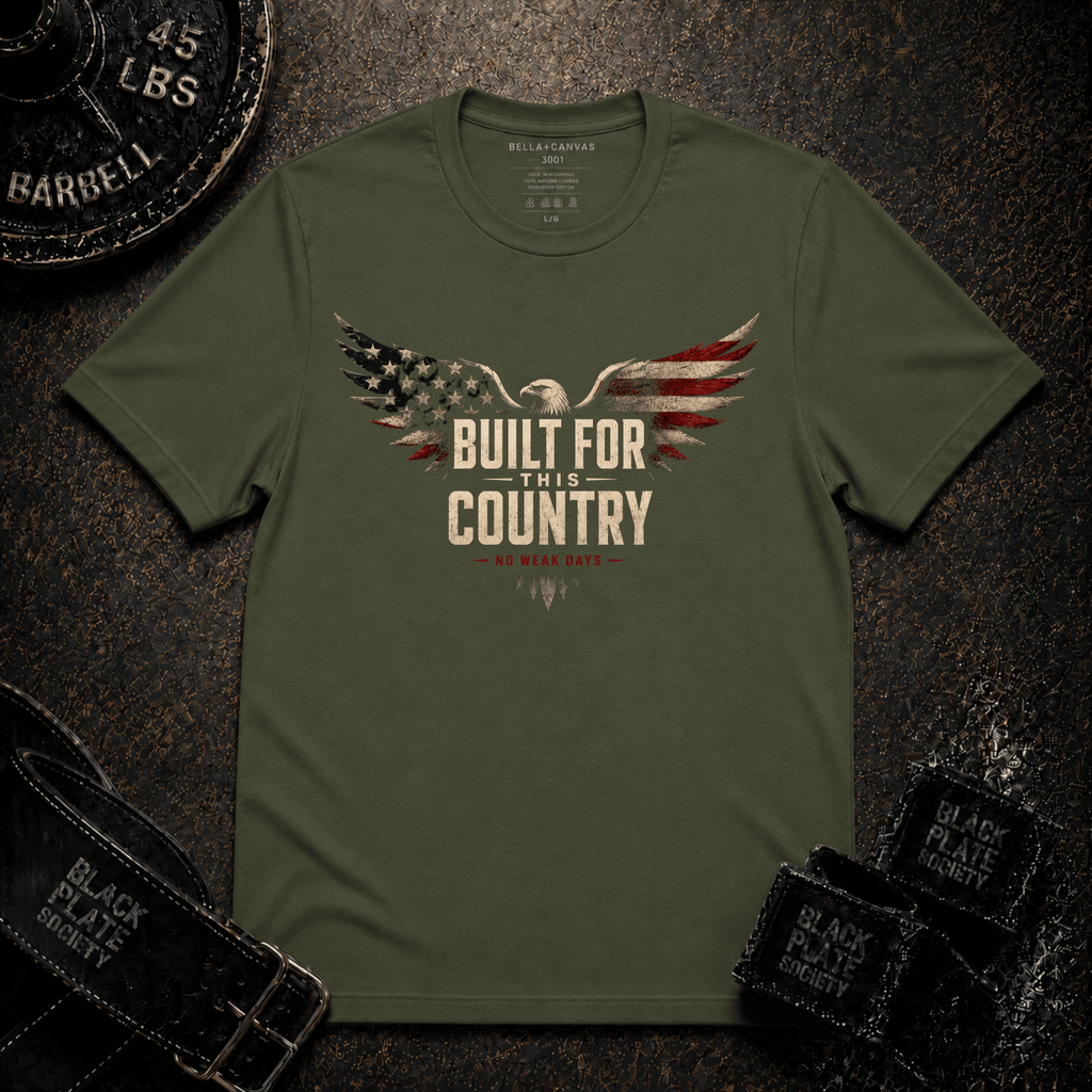 Built For This Country  — Vintage American Flag Eagle T‑Shirt