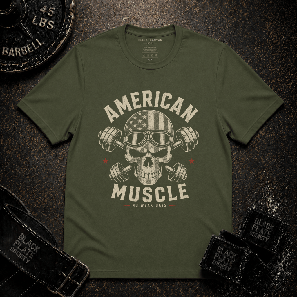 American Muscle Skull Gym T-Shirt
